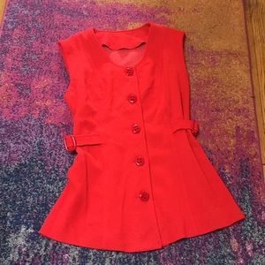 Vintage 70s red button down top